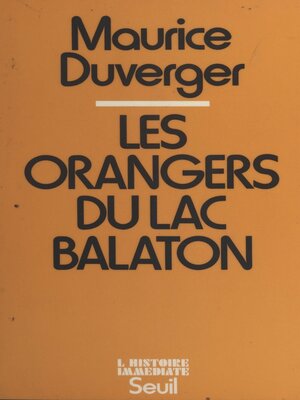 cover image of Les orangers du lac Balaton